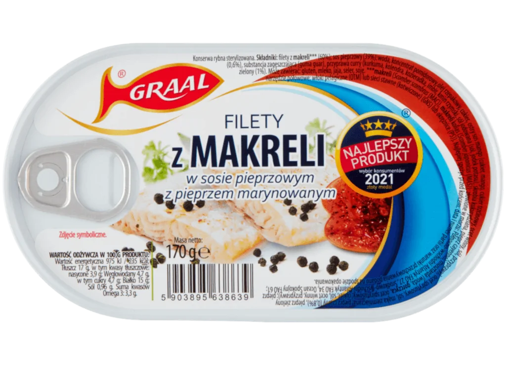 Graal Filety Z Makreli W Sosie Pieprzowym (Mackerel In Pepper Sauce) 170g