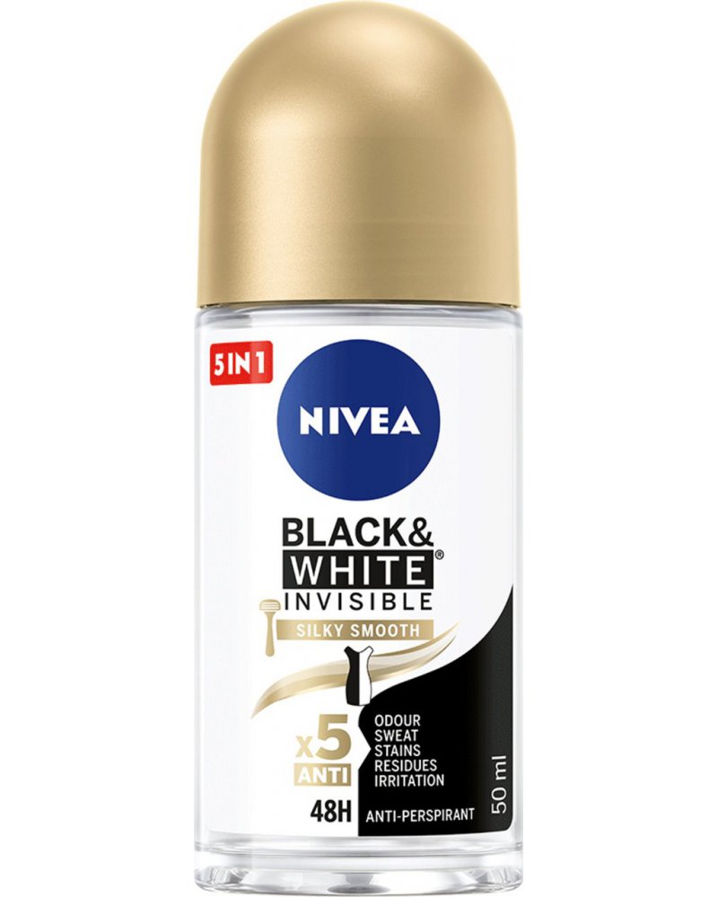 Nivea Black & White Invisible Silky Smooth Antyperspirant w kulce 48H dla kobiet 50ml