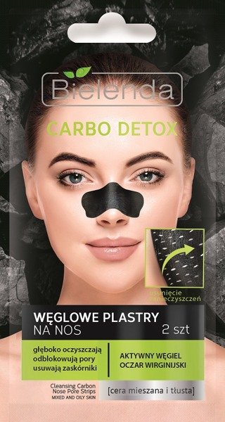 Bielenda Carbo Detox Purifying Carbon Nose Strips for Mixed and Oily Skin 2pcs
