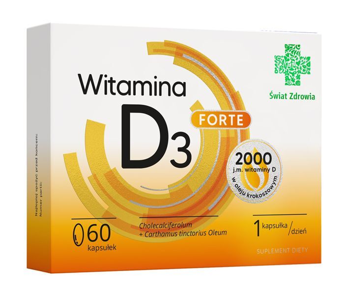 SWIAT ZDROWIA Witamina D3 Forte 60 kaps. Witamina D3 Forte