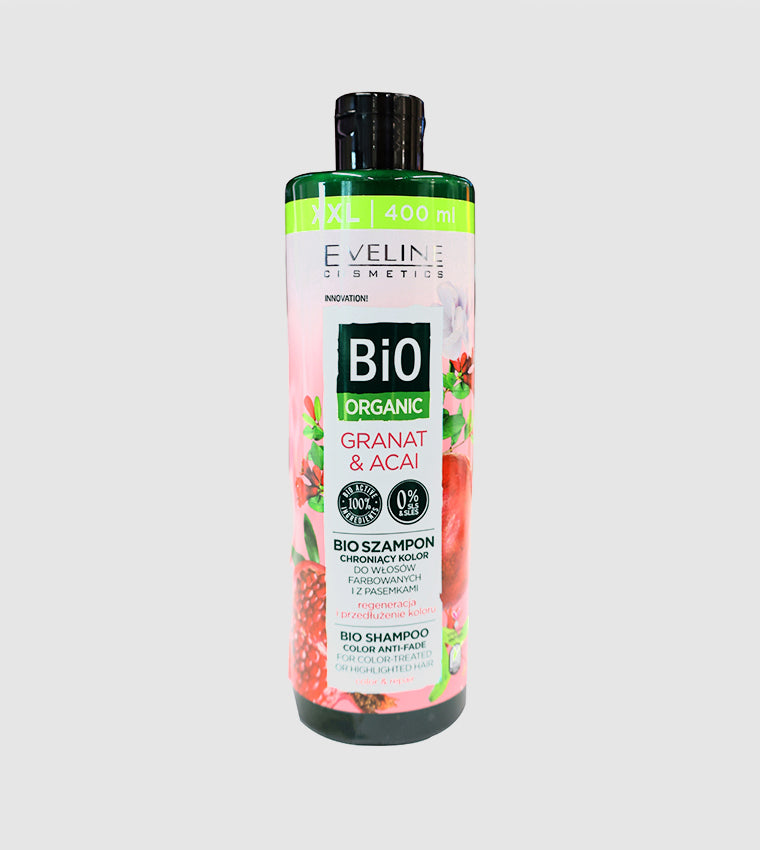 Eveline Bio Organiczny szampon przeciw blaknięciu koloru do włosów farbowanych lub z pasemkami 400ml