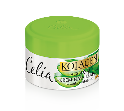 Celia Collagen &  Aloe Soothing Moisturizing Face Cream All Skin Types Day/Night 50ml