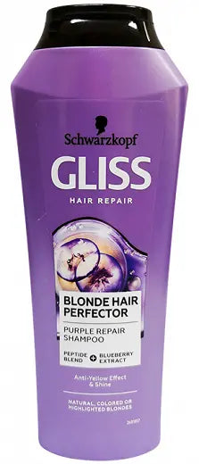 Schwarzkopf Gliss Hair Repair Blonde Hair Perfector Purple Szampon naprawczy przeciw żółtym efektom i połyskowi 250ml