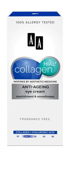 AA Collagen Hial+ 30+ Przeciwzmarszczkowy Krem Pod Oczy z Kolagenem i Kwasem Hialuronowym 15ml