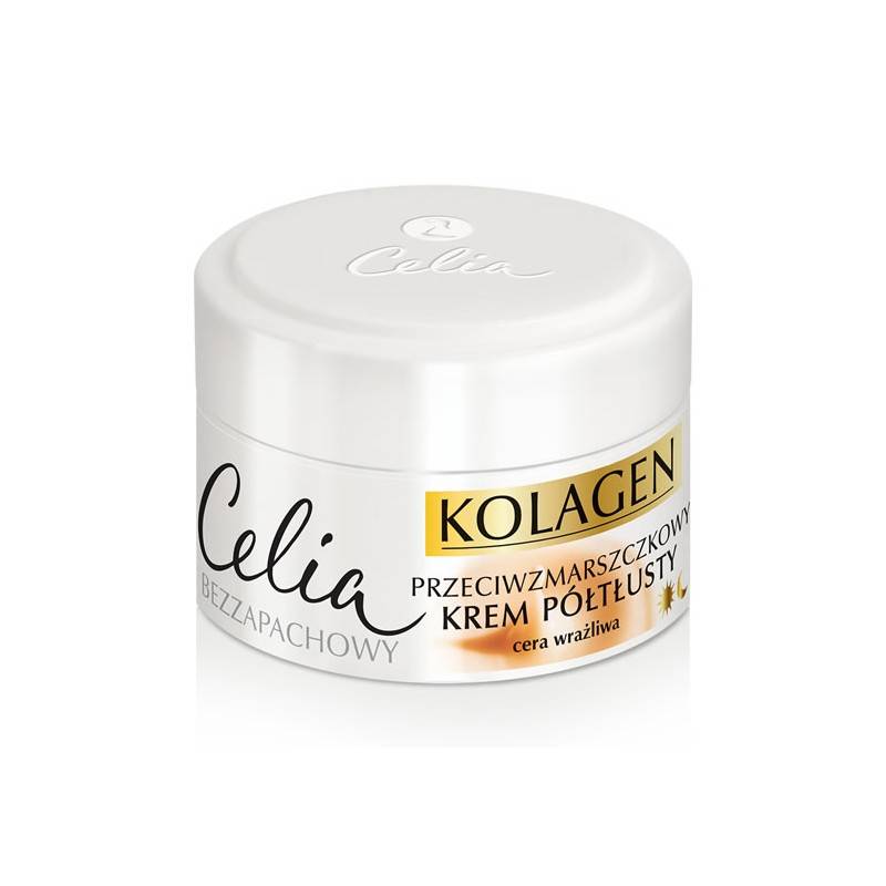 Celia Collagen & Goat's Milk Semi-Rich Anti-Wrinkle Face Cream Sensitive Skin Types Day/Night Fragrance Free 50ml