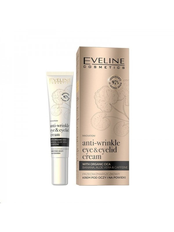 Eveline Anti-Wrinkle Eye & Eyelid Cream with Organic Cica Aloe Vera and Caffeine 20ml