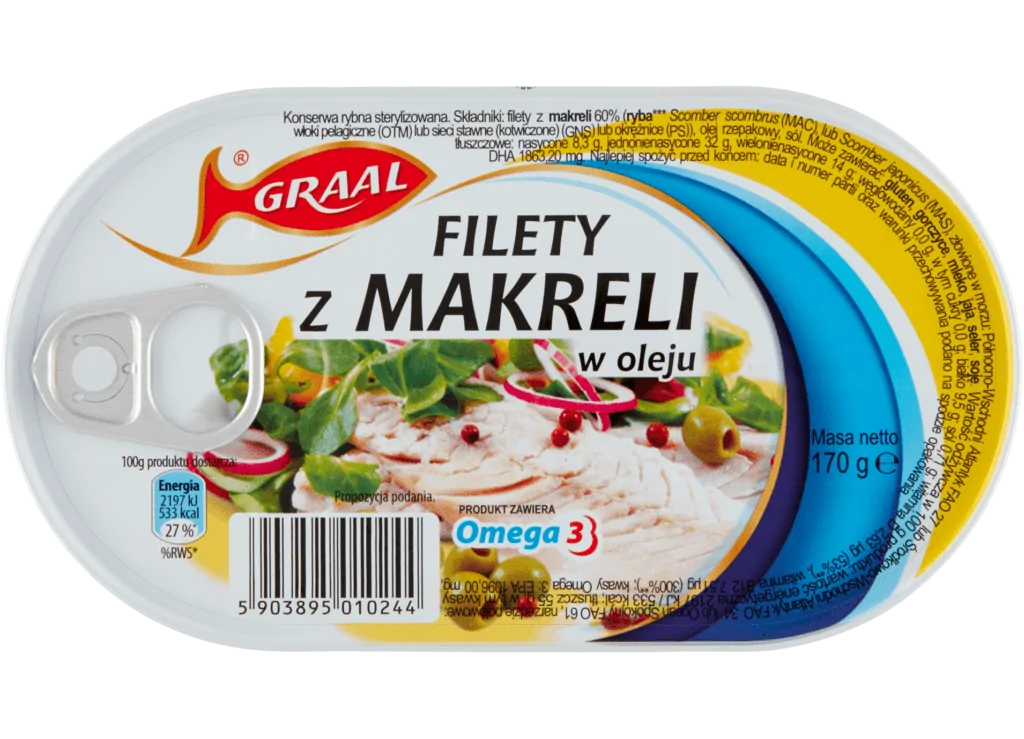 Graal Filety Z Makreli W Oleju (Mackerel Fillets In Oil) 170g