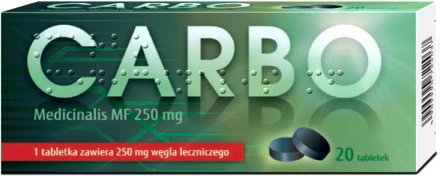 Carbo Medicinalis MF Wegiel 250mg 20 tabs