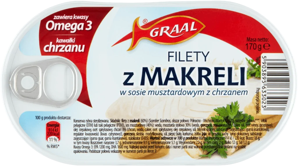 Graal Filety Z Makreli W Sosie Musztardowym Z Chrzanem (Mackerel) 170g