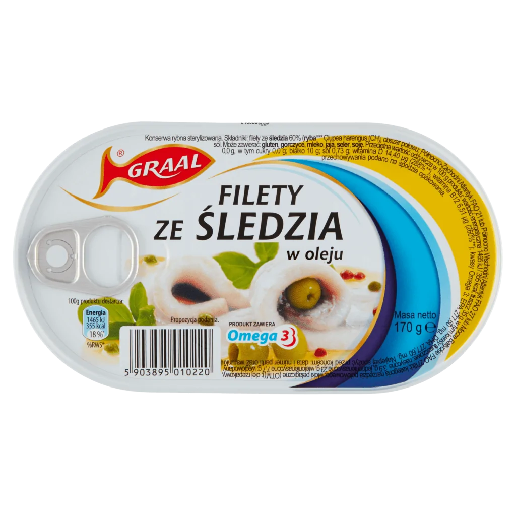 Graal Filety Ze Sledzia W Oleju (Herring Fillets In Oil) 170g