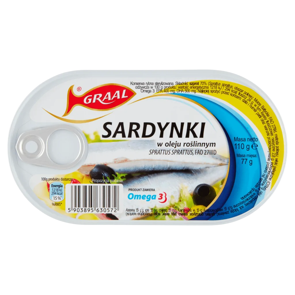 Graal Sardynki W Oleju Roslinnym (Sardines In Vegetable Oil) 110g