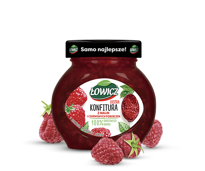 Lowicz Confiture Raspberry Red Currant (Malina Cz. Porzeczka) 240g