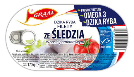 Graal Filety Ze Sledzia W Sosie Pomidorowym (Herring Fillets In Tomato Sauce) 170g