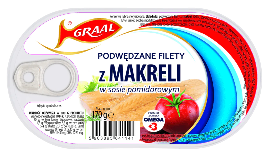 Graal Podwedzana Makrela W Sosie Pomidorowym 170g