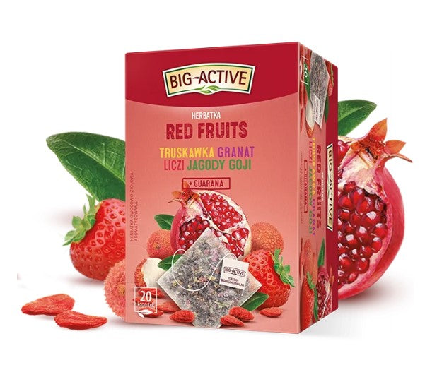 Big-Active  Red Fruits strawberry, pomegranate, lychee and goji berries tea 20 sachets