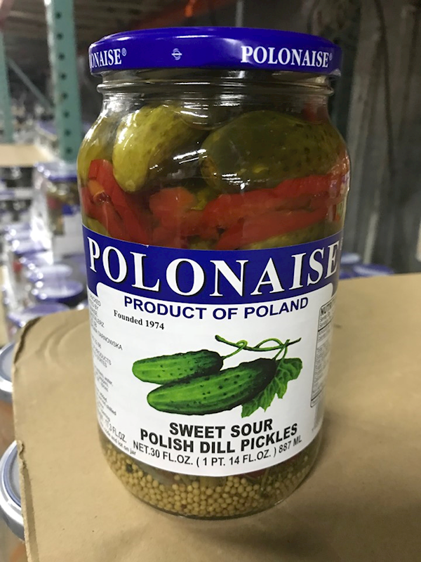 POLONAISE SLODKO KWASNE OGORKI KONSERWOWE (sweet & sour dill pickles) 887 ml