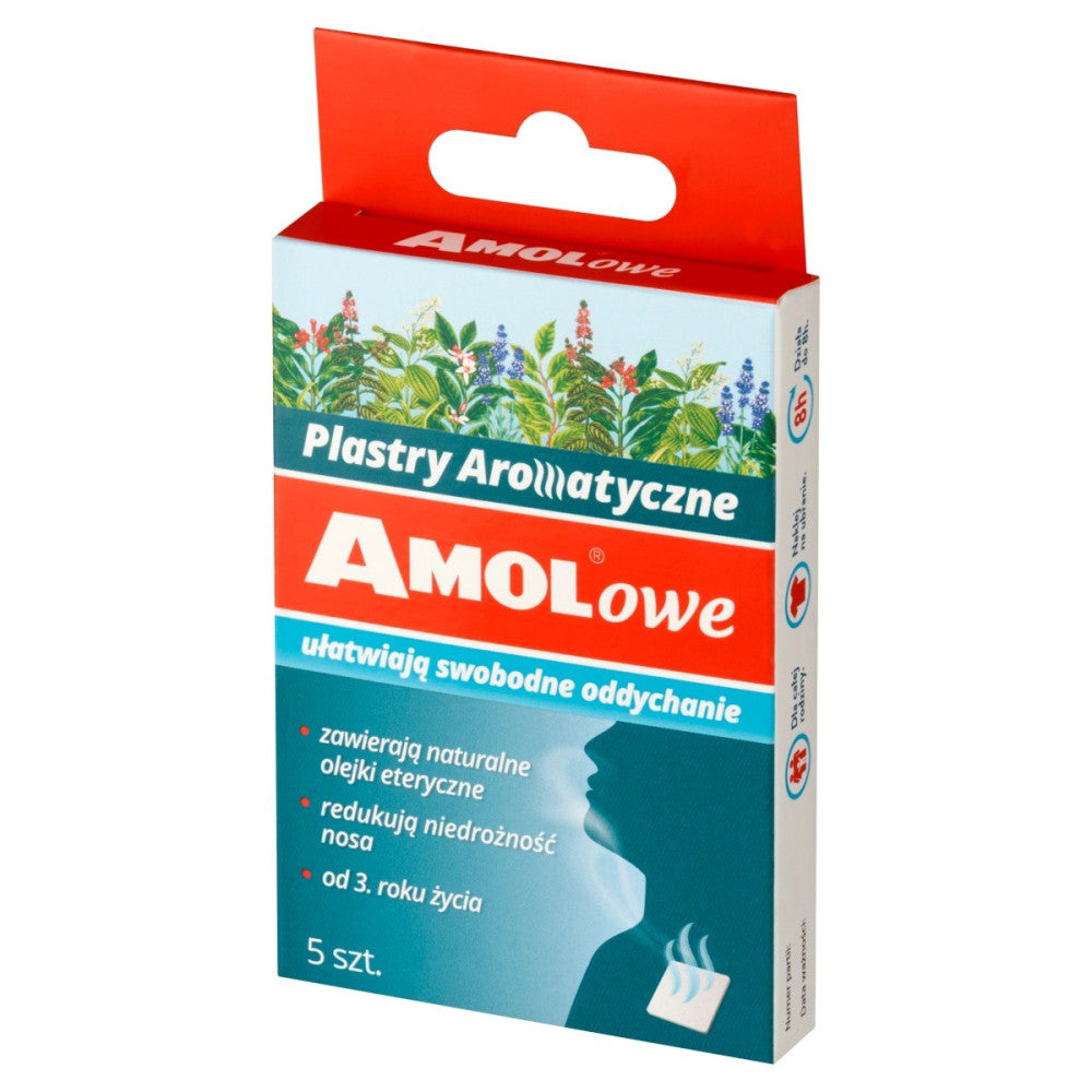 AMOL aromatic patches reduce nasal congestion, making breathing easier 5 pcs.