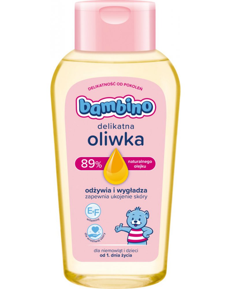 BAMBINO Olejek dla Dzieci i Niemowląt 150 ml Delikatnie pielęgnuje skórę dziecka i zapewnia jej niezbędne nawilżenie.