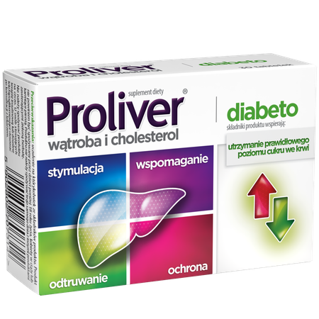 Proliver DIABETO - pomoc w prawidłowym funkcjonowaniu wątroby 30 tabletek