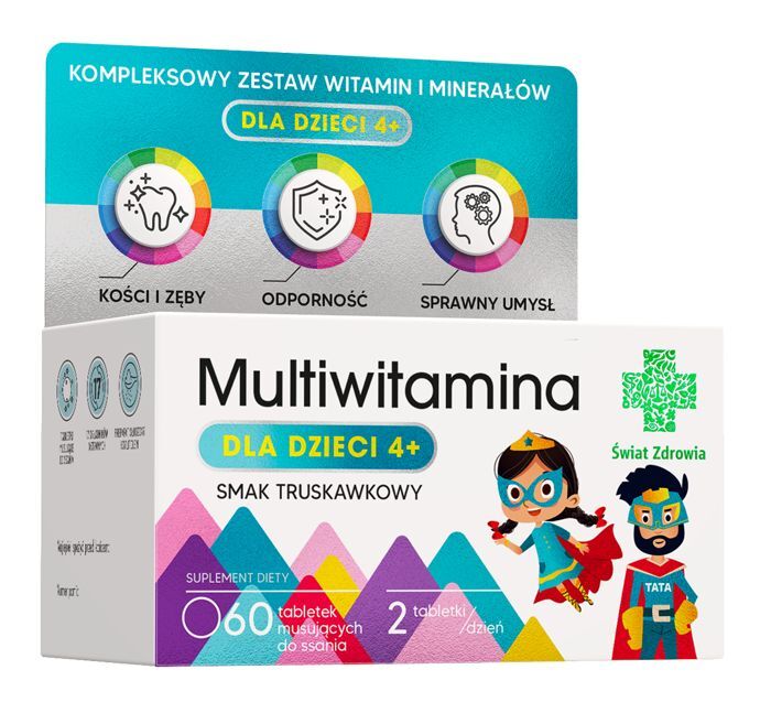 Multivitamin for Children 4+ Swiat Zdrowia Strawberry Flavor 60 lozenges
