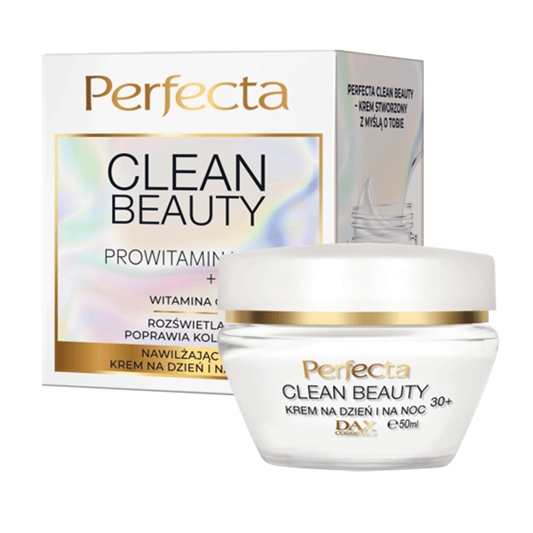 Perfecta Clean Beauty 30+ Nawilżający Krem na Dzień/Noc Prowitamina B5+ 3% bioHA 50ml