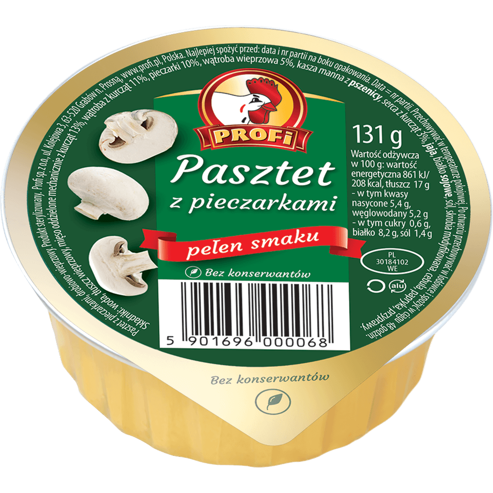 Profi Pate W/ Mushrooms (Pasztet Z Grzybami)  130g