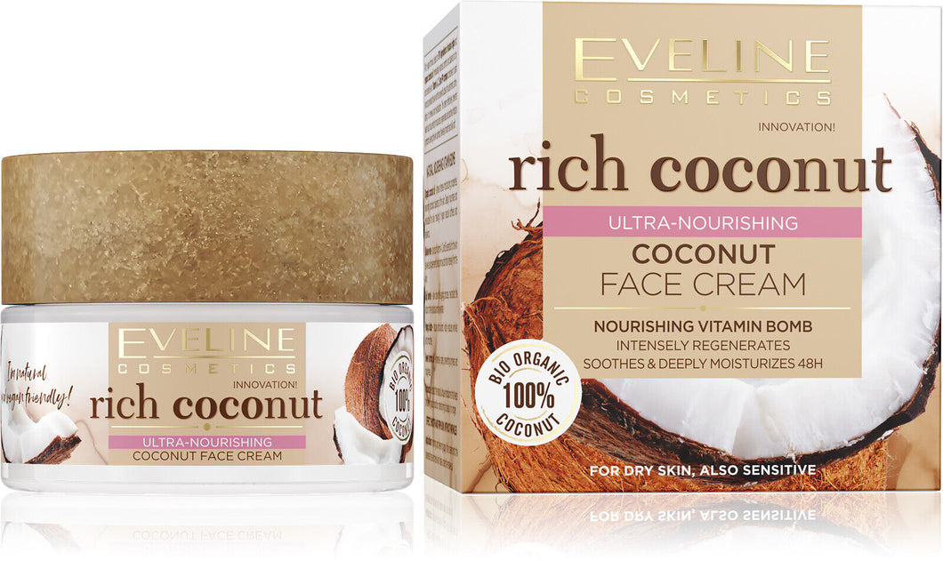 EVELINE Rich Coconut Ultra-odżywczy kokosowy krem ​​do twarzy 50 ml