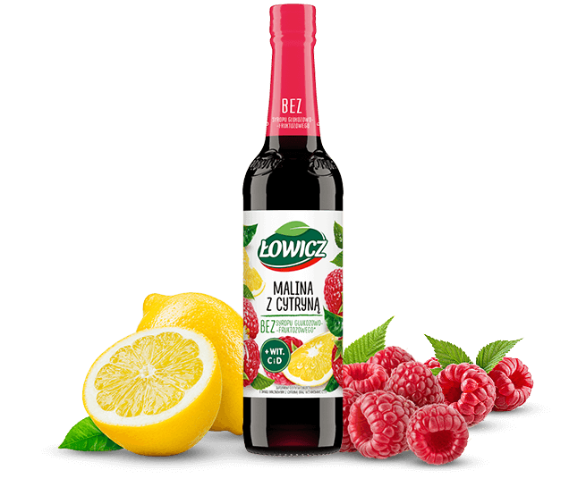 Lowicz Syrup Raspberry Lemon (Malina Cytryna) 400ml