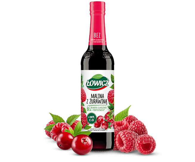 Lowicz Syrup Raspberry-Cranberry (Malina Zurawina) 400ml