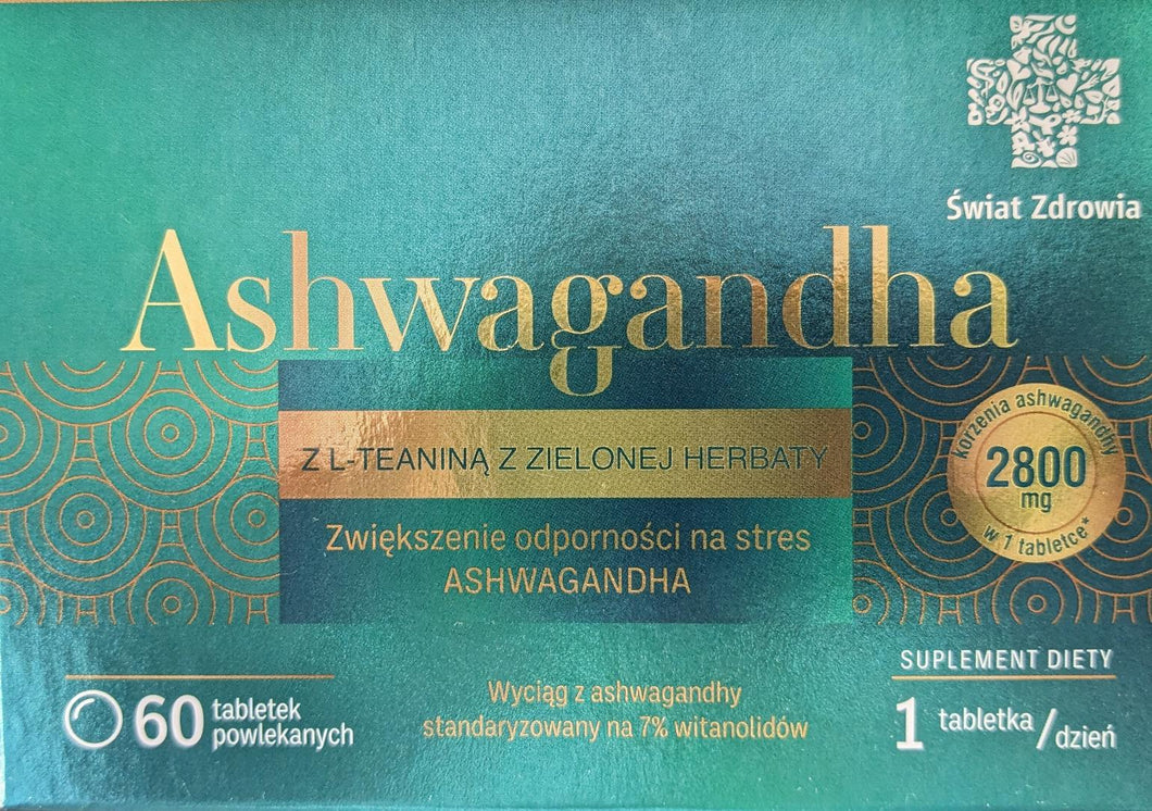 Ashwagandha z L-teaniną z zielonej herbaty SWIAT ZDROWIA 60 tabletek