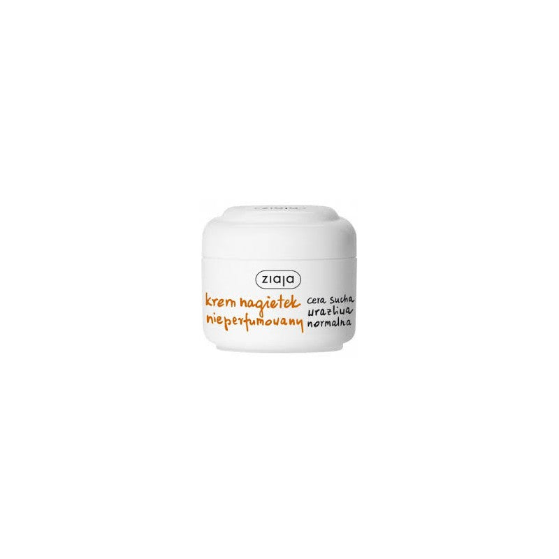 Ziaja Unscented Cream with Marigold Flower Extract and Vitamin E for Dry and Sensitive Skin Vegan 50ml