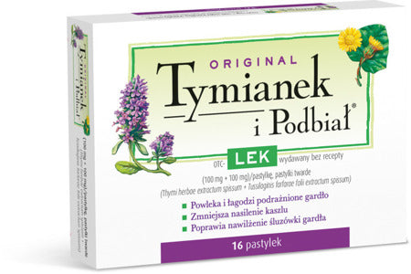 Tymianek i Podbiał - 16 pastylek do ssania