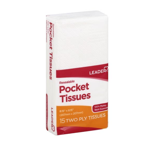 LEADER Pocket Tissues 15 Two Ply Tissues – Zdrowie & Uroda