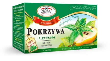 MALWA Herbal Nettle with Pear Flavored Herbal and Fruit Tea 20 tea bags