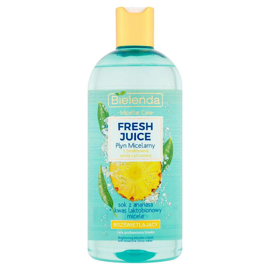 Bielenda Fresh Juice Rozświetlający Płyn Micelarny Woda Cytrusowa Ananas 500ml