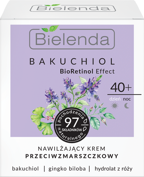 Bielenda Bakuchiol Nawilżający Krem Przeciwzmarszczkowy 40+ Dzień/Noc 50ml