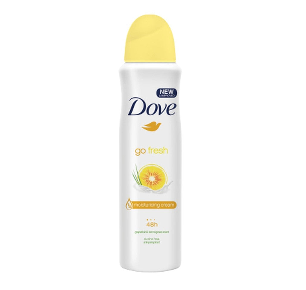 Dove Go Fresh Dezodorant 48h o zapachu grejpfruta i trawy cytrynowej 0% alkoholu 150ml