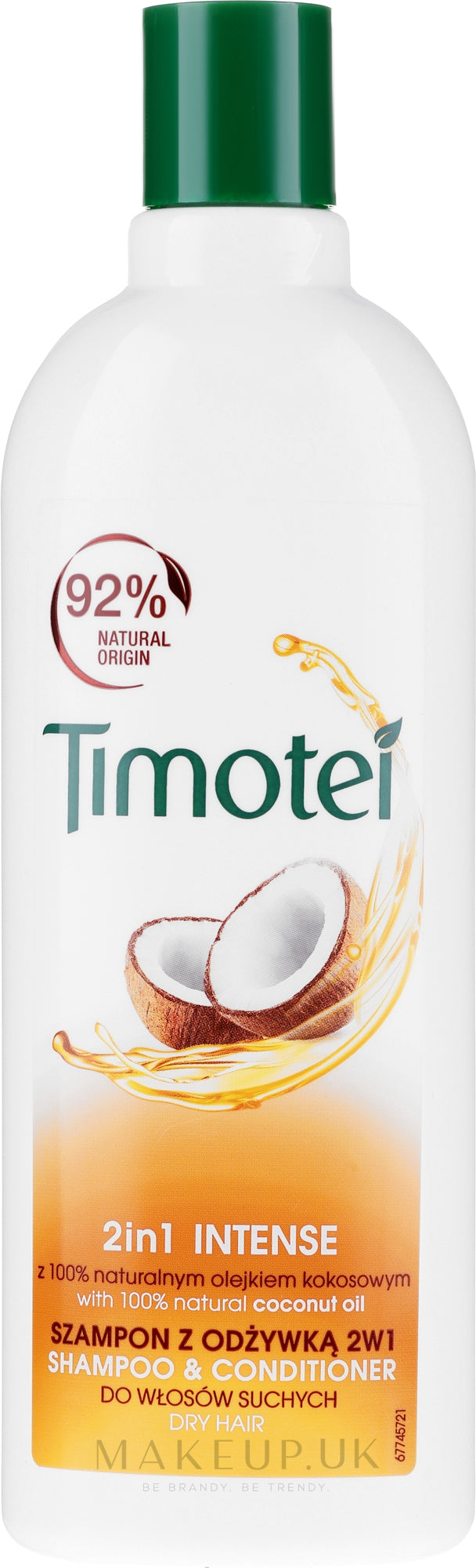 Timotei Shampoo & Conditioner 2 in 1 with Coconut Oil Extract 400ml