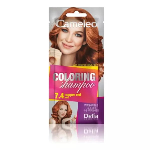 Delia Cameleo Coloring Shampoo Ammonia Free 7.4 Copper Red 40ml