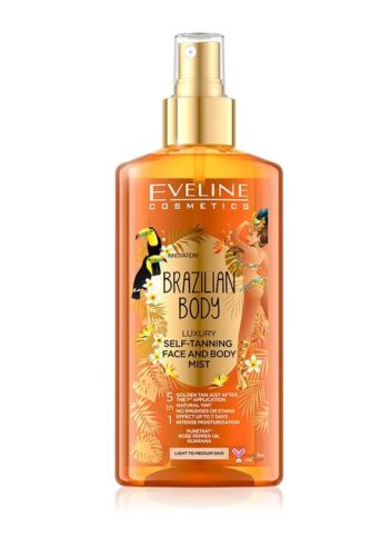 Eveline Brazilian Body Luxury Self-Tanning Face and Body Mist Light to Medium Skin Tones 150ml