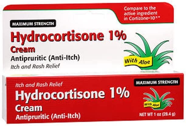 Hydrocortisone Cream 1% with Aloe Anti-Itch Maximum Strength 1oz