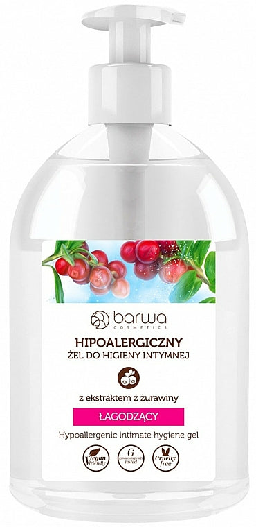 Barwa Hipoalergiczny Kojący Żel Do Intymnej Żurawiny 500ml 