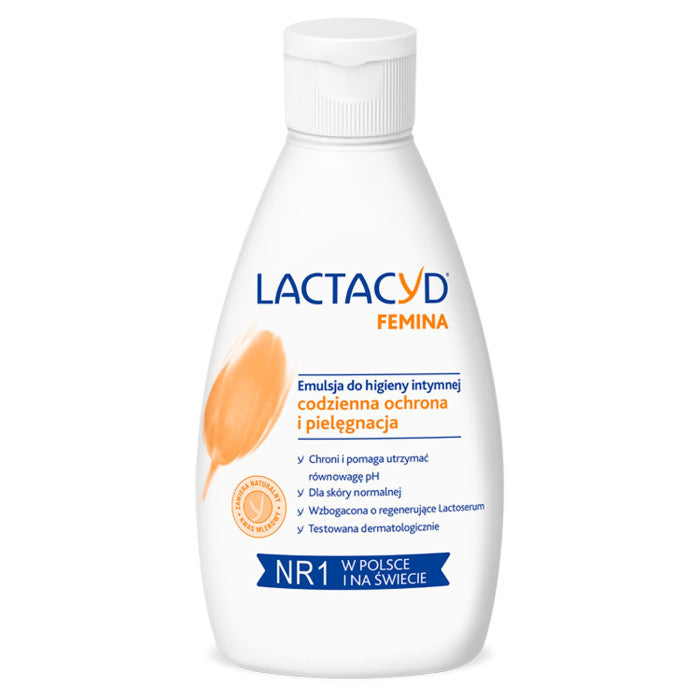 Lactacyd Femina Emulsja do Higieny Intymnej 200ml Wzbogacona rewitalizującym kwasem L-mlekowym