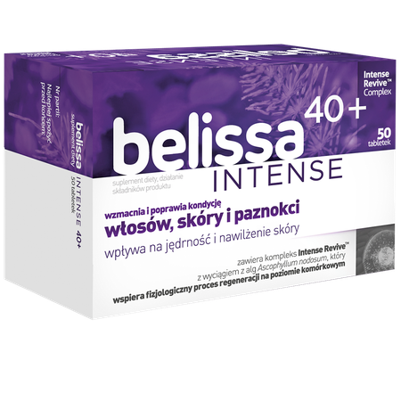 Belissa Intense 40+ Suplement do pielęgnacji skóry i paznokci 50 tabletek