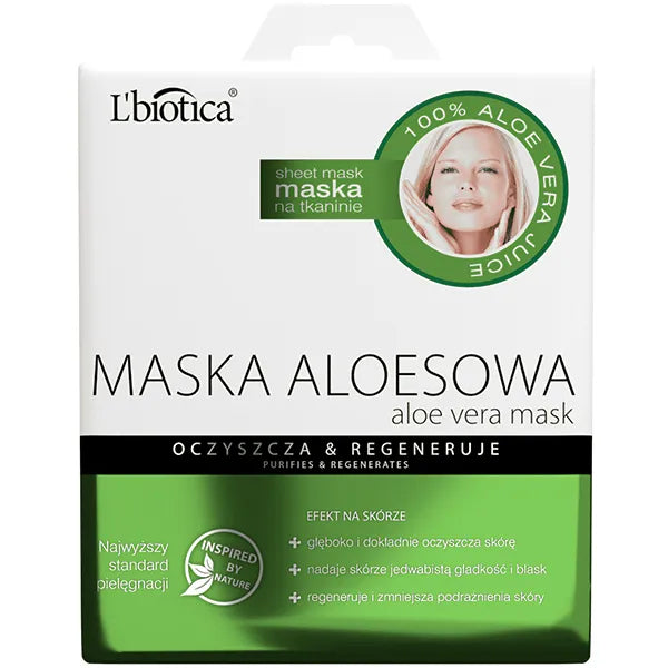 L'biotica Aloe Vera Sheet Face Mask Smoothing & Lifting 1pc