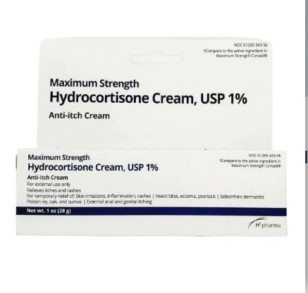 Hydrocortisone Cream, USP 1% Anti-Itch Cream Maximum Strength 1oz ...