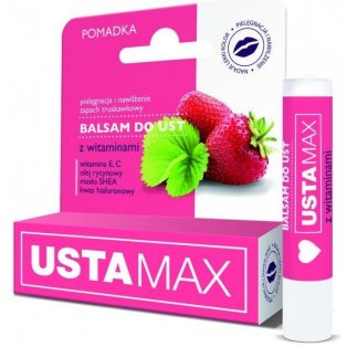 UstaMax Balsam do ust z witaminami o smaku truskawkowym 4,9g