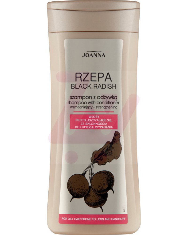 Joanna Black Radish Shampoo with Conditioner for Hair Prone to Loss & Dandruff 200ml