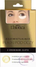 L'Biotica Rozświetlające hydrożelowe płatki pod oczy z drobinkami złota 3x2szt