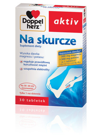 Doppelherz Aktiv For Cramps 30 tablets, Na Skurcze, Dietary supplement rich in minerals and vitamins, that helps in the correct muscular work.